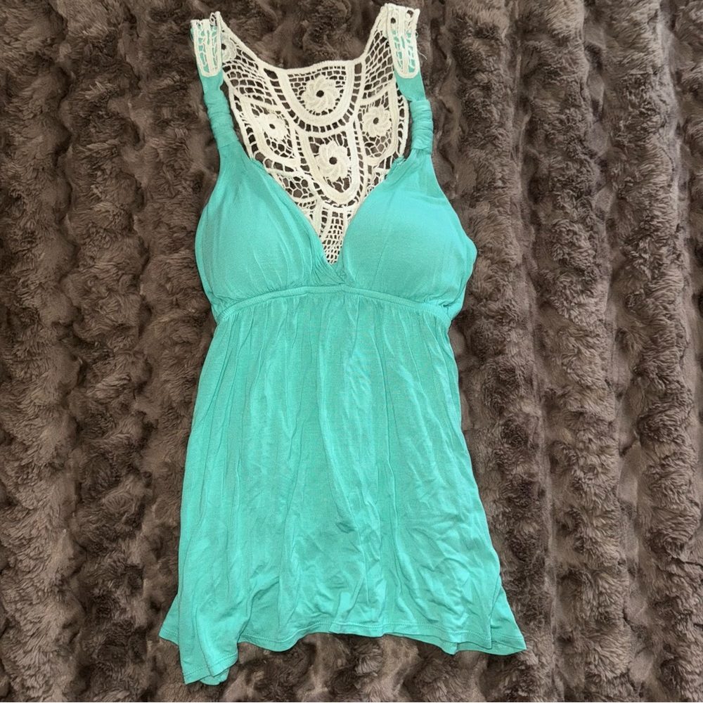 Pink Rose Green Asymmetrical Embellished Camisole